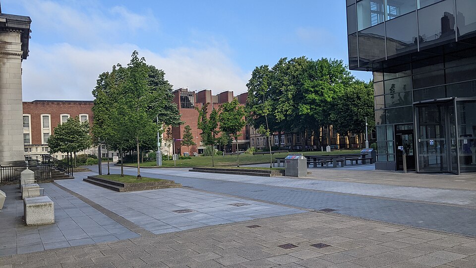Alan Gilbert Square at the University of Manchester.